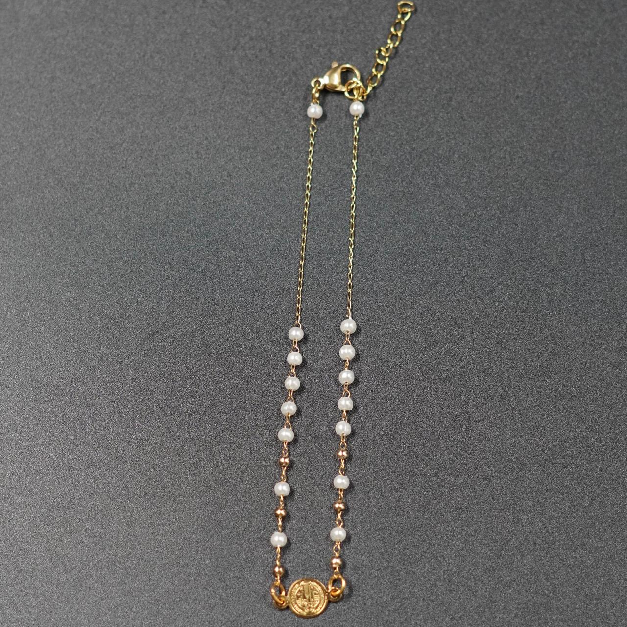 Miniatura 4 de Tobillera San Benito Perlitas y dorado